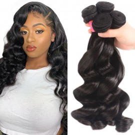 Julia Loose Wave Brazilian Hair 4 Bundles Virgin Brazilian Human Hair Weave