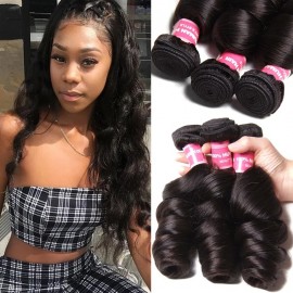 Julia 3 Bundles Loose Wave Indian Human Virgin Hair Extensions