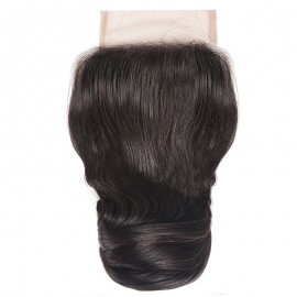 Julia 4x4 Loose Wave Lace Closure Human Hair Free Part Pre Plucked Loose Wave Closure For Sale