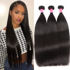 Julia Hair 100% Malaysian Human Straight Virgin Hair Bundles 3pcs Thick Straight Malaysian Weave Hair