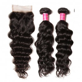 Julia Natural Wave Weaves 2 Bundle Deals With 4x4 Closure Customized Natural Wave Wigs Small Middle Large Wig Cap