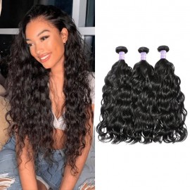 Julia Hair Brazilian Natural Wave Hair Bundles Unprocessed Brazilian Natural Wavy Human Hair Weave 3 Bundles Hair