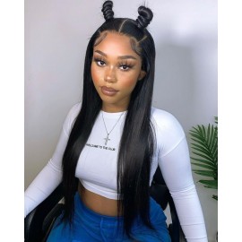 Julia Pre Plucked 360 Lace Frontal Straight Human Hair Wig 180% Density Best 360 Lace Frontal Straight Wig With Baby Hair