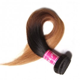 Julia Virgin Hair Ombre Hair Extensions 1B/4/27 Straight Human Hair Weave