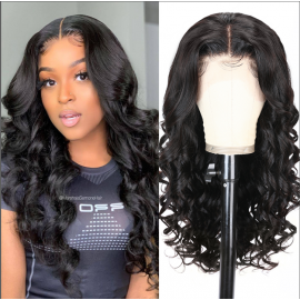 Julia Hair 13x4 Pre-Plucked Lace Front Wand Curl Body Wave Wig 150% Density