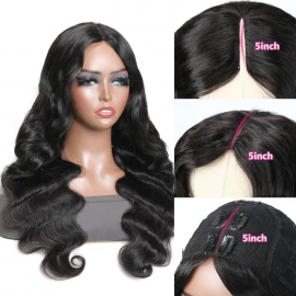 Julia Affordable V Part Body Wave Wigs Upgrade U Part Glueless Human Hair Wigs Machine Made 150% Density