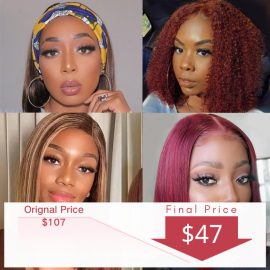 Julia Short Bob Wig Straight Wave Wigs With Headbands Attached Ombre Blonde Wigs 1B/TL412 Adjustable