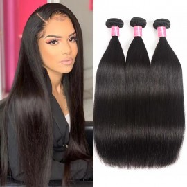 Julia 3Pcs Straight Human Hair Weave Bundles Silky Straight Soft 100% Human Hair