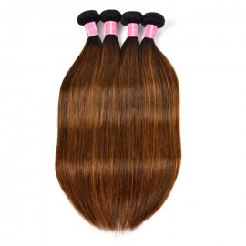 Julia Balayage Ombre Straight Wave Hair 4 Bundles 1B/30 Ombre Color Virgin Human Hair Wave