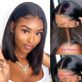 Julia Hair 13x5 T Part Lace Bob Wig 150% Density High-End Virgin Human Hair Wig