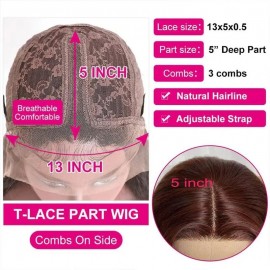 Julia Hair Affordable Reddish Brown Body Wave 13x4 Lace Front Wig Water Wave Human Hair Wig With Natural Hairline