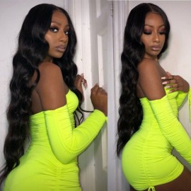 Julia Hair Flash Sale 14' Lace Part Body Wave Wigs Brazilian Human Hair Middle Part Wigs