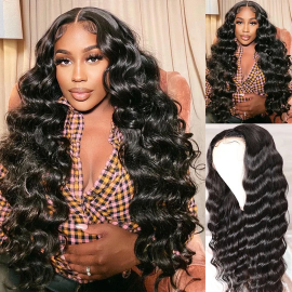 Julia Hair Best Wigs Loose Deep Wave 13*4 Transparent Lace Front Wigs Pre Plucked Human Hair Wigs With Baby Hair