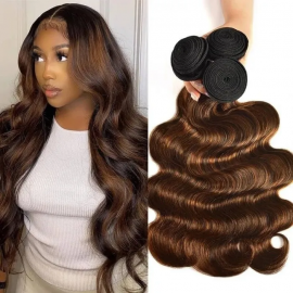 Julia Hair Balayage Hair Color Virgin Hair Bundles 3 Bundles Body Wave 1B/30# Highlights Ombre Color Bundles