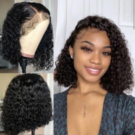 Julia Water Wave Short Bob Wigs 360 Lace Front Wigs Human Hair 150% Density Summer Best Choice