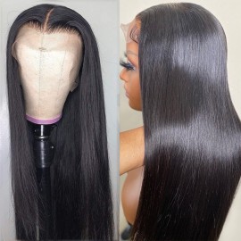 Julia Hair 13x6 Straight Lace Front Wigs Human Hair 150% Density Brazilian Human Hair Wig with Baby Hair Pre Plucked Natural Hairline Wigs