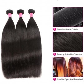 Julia Hair Straight Wave Human Hair Bundles with T Part Lace Closure Unprocessed Weave Hair