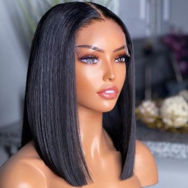 Julia Hair HD Lace Wig Straight 5X5 Glueless Lace Closure Wigs 100% Human Hair Undetectable Transparent Bod Wigs Pre Plucked With Baby Hair
