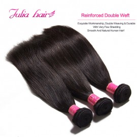 Julia Straight Human Hair Weaves 3 Bundles With Lace Closure Best Brazilian Hair Natural Color