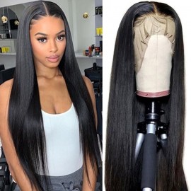 Julia 13X6 Lace Front 180% Density Straight Human Hair Lace Wig With Baby Hair Around