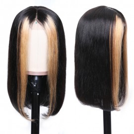13x4 Lace Front Wigs Highlight Straight Human Hair Wigs Ombres Colored Julia Friday Flash Sale