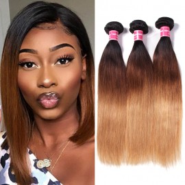 Julia 3 Bundle Deals Good Quality Brazilian Ombre Straight Human Hair Weave