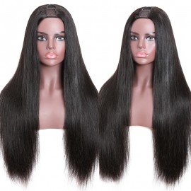 Julia Straight U Part Wig Middle Part Hair Wigs 100% Human Hair