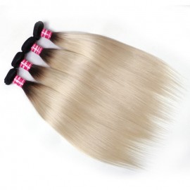 Julia Ombre Blonde Brazilian Straight Hair 4 Bundles 1B613 Color 100% Human Hair