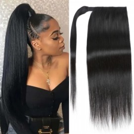 Julia Hair Wrap Around Ponytail Extension Glueless Straight Wear And Go 100% Human Hair