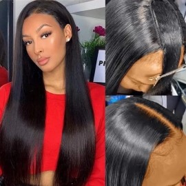 Julia Hair Straight U Part Wig Middle Part Hair Wigs Glueless Human Hair Wigs Small Leave out Wigs For Women Flash Sale