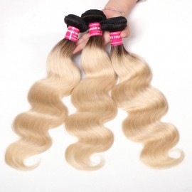 Julia Hair Brazilian Ombre Body Wave Hair 3 Bundles T1B/613 Pure Human Hair Blond Ombre Bundles