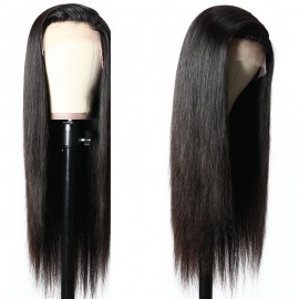 Julia 16-24 Inch Straight Human Hair Wigs Upgrade Lace Part Wigs Natural Color Double U Shape Long Straight Wigs