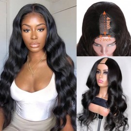 Julia Hair Affordable Body Wave/Kinky Straight/Curly U Part Wig Glueless Human Hair Wigs Beginner Friendly 150% Density Glueless Natural Looking