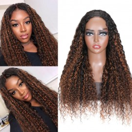 Julia Balayage Highlights Jerry Curly Wigs Glueless U Part Wigs For Sale