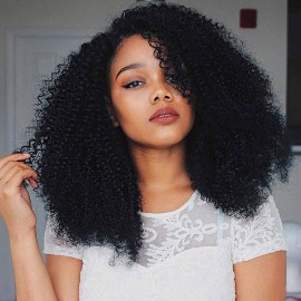 Julia Side U-part Kinky Curly Wig Natural Black