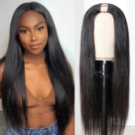 Julia Hair Straight U Part Wig Middle Part Hair Wigs Glueless Human Hair Wigs Small Leave out Wigs For Women