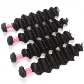 Julia 4Pcs/pack Loose Deep Wave Brazilian Hair 100% Virgin Human Hair Bundles
