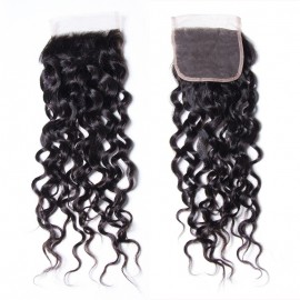 Julia Water Wave 4x4 Lace Closure 100% Virgin Human Hair Water Wave Closure