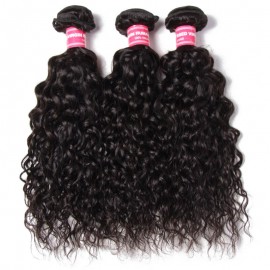 Julia 3 Pieces Water Wave Weaves Human Hair With 4x4 Lace Closure