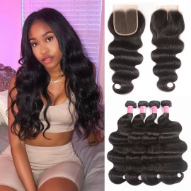 Julia Body Wave Lace Closure With 4pcs Virgin Hair Bundles