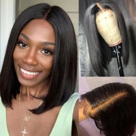 Julia Short Bob Human Hair Wig 13x4 Lace Front Wig 150% Density Brazilian Bob Wig Straight Hair