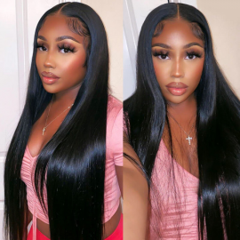 Julia Straight 250% Density 13X4 HD Lace Front Wigs Full And Premium Transparent Lace Human Hair Wigs Undetectable Lace Wigs
