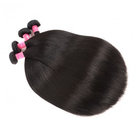 Julia Straight Human Hair Weaves 2 Bundles With 13x4 Frontal Custom Service Handmade Lace Front Wig With Baby Hair