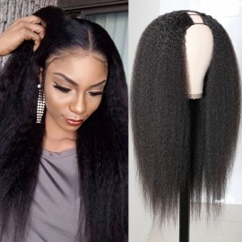 Julia Affordable Kinky Straight U Part Wig Glueless Human Hair Wigs Beginner Friendly