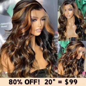 Julia Hair Affordable 13x5x1 Lace Part Balayage Highlight 13x4 Lace Frontal Body Wave Wig 100% Human Hair Wig Flash Sale