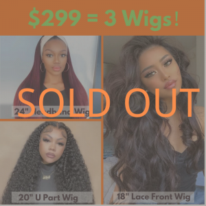Julia Hair $299 Get 3 Wigs 24Inch Headband Wig 20 Inch U Part Wig 18 Inch Lace Front Wig, No Code Needed!