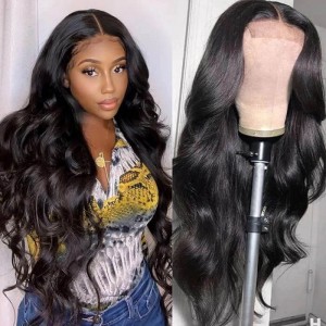 Julia Fake Scalp Body Wave Wigs Brazilian Human Hair Wigs Pre Plucked 150% Density Middle Part