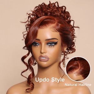 Julia Hair 13x4 Normal Lace Front 180% Density Pre-everything Glueless Full Frontal Wig Reddish Brown 7x5 Bye Bye Knots Body Wave Wig Flash Sale $100 Off