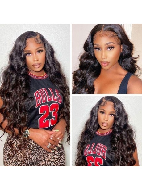 Julia Affordable Body Wave 4X4 Lace Closure Wigs Pre Plucked Human Hair Wigs 150% Density