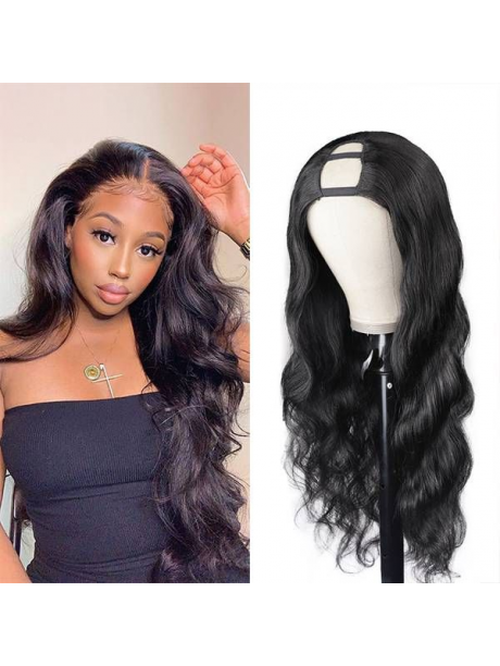 Julia Affordable Body Wave U Part Human Hair Wigs Scalp Protective And Glueless Wigs 150% Density